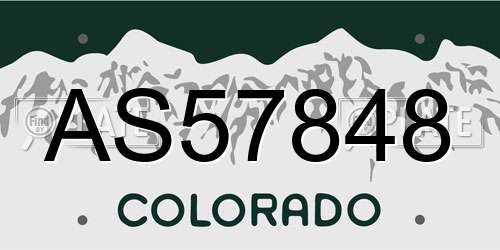 AS57848 Colorado License Plate