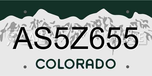 AS5Z655 Colorado License Plate