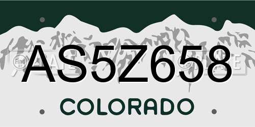 AS5Z658 Colorado License Plate