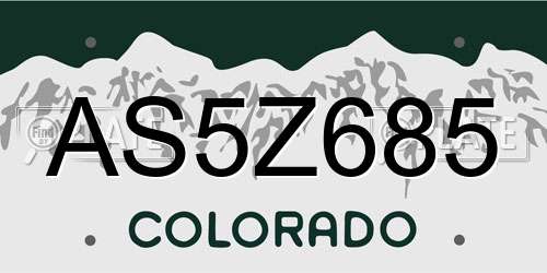 AS5Z685 Colorado License Plate