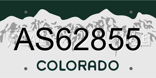 AS62855 Colorado License Plate