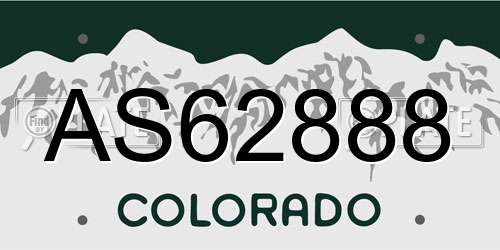 AS62888 Colorado License Plate