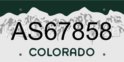 AS67858 Colorado License Plate