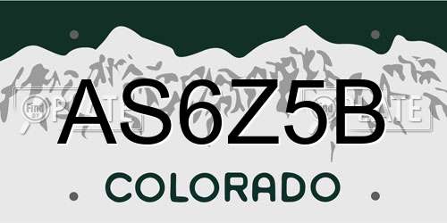 AS6Z5B Colorado License Plate