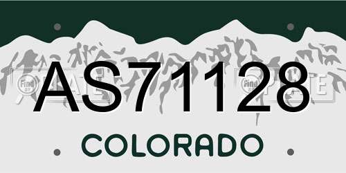 AS71128 Colorado License Plate
