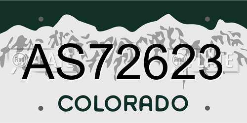 AS72623 Colorado License Plate