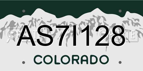 AS7I128 Colorado License Plate