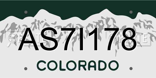 AS7I178 Colorado License Plate