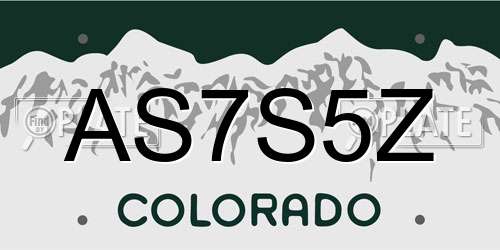 AS7S5Z Colorado License Plate