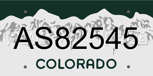 AS82545 Colorado License Plate