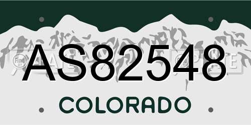 AS82548 Colorado License Plate