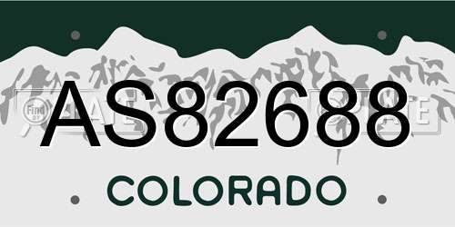 AS82688 Colorado License Plate