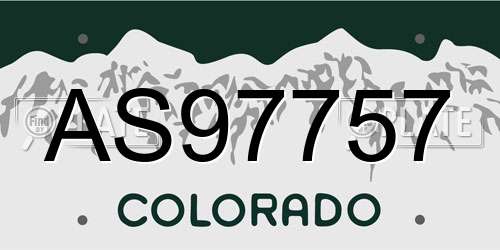 AS97757 Colorado License Plate