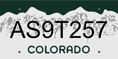 AS9T257 Colorado License Plate