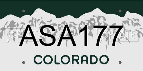 ASA177 Colorado License Plate