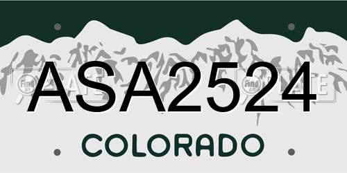 ASA2524 Colorado License Plate
