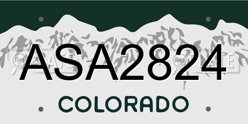 ASA2824 Colorado License Plate