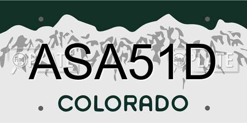 ASA51D Colorado License Plate