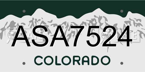ASA7524 Colorado License Plate