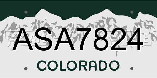 ASA7824 Colorado License Plate