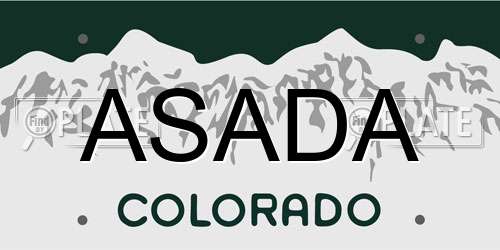 ASADA Colorado License Plate