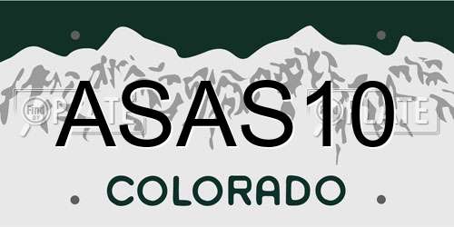 ASAS10 Colorado License Plate