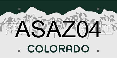 ASAZ04 Colorado License Plate