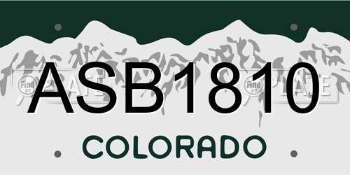 ASB1810 Colorado License Plate
