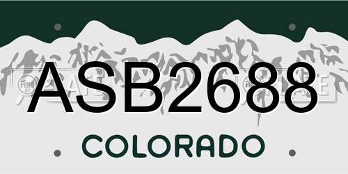 ASB2688 Colorado License Plate