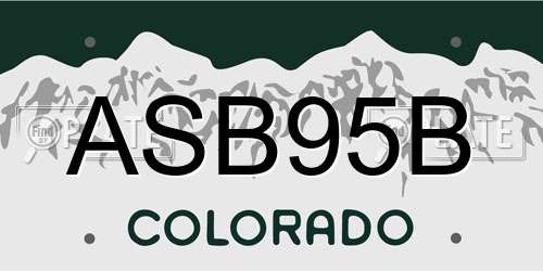 ASB95B Colorado License Plate