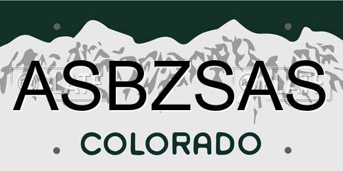 ASBZSAS Colorado License Plate