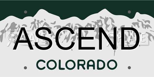 ASCEND Colorado License Plate