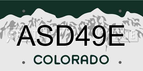 ASD49E Colorado License Plate
