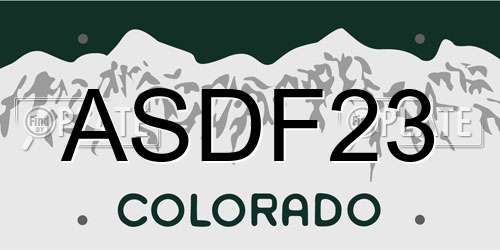 ASDF23 Colorado License Plate