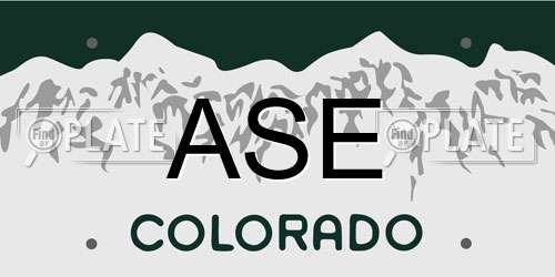 ASE Colorado License Plate