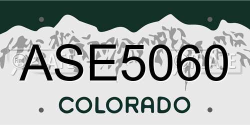 ASE5060 Colorado License Plate