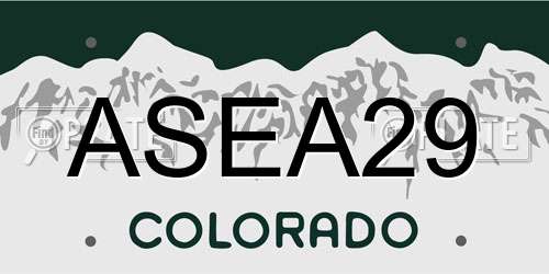 ASEA29 Colorado License Plate