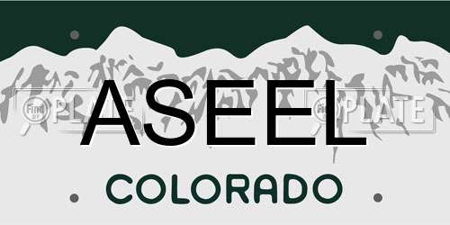 ASEEL Colorado License Plate
