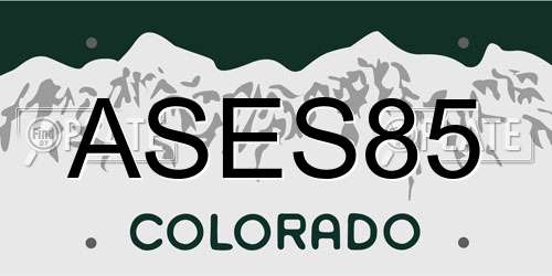 ASES85 Colorado License Plate