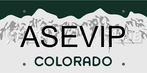 ASEVIP Colorado License Plate