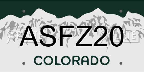 ASFZ20 Colorado License Plate