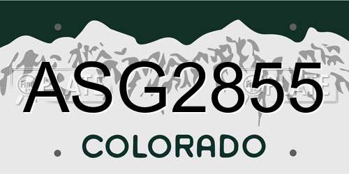 ASG2855 Colorado License Plate