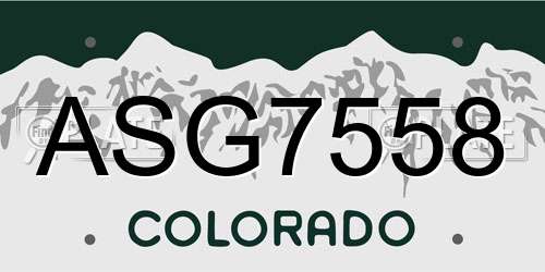ASG7558 Colorado License Plate