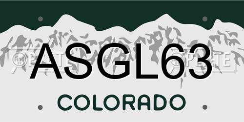 ASGL63 Colorado License Plate