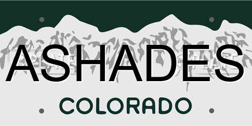 ASHADES Colorado License Plate
