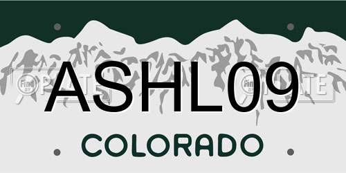 ASHL09 Colorado License Plate
