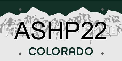 ASHP22 Colorado License Plate