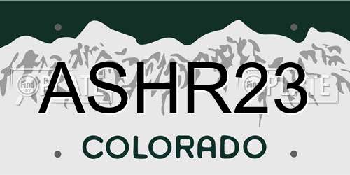 ASHR23 Colorado License Plate