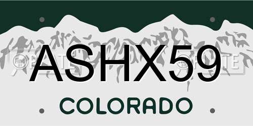 ASHX59 Colorado License Plate