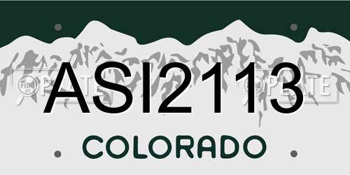 ASI2113 Colorado License Plate
